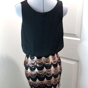 Charlotte Russe Sz XS, Black midi  Dress with Sequin Skirt